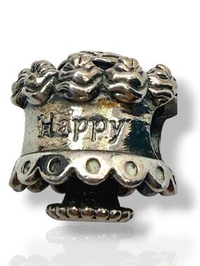 Pandora Happy Birthday Cake Charm 791289 Retired Sterling